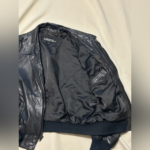 Vintage Wilson Black Leather Bomber Jacket Men’s Size 44 - Picture 7 of 12